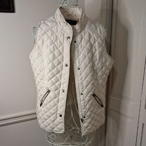 Women's Cream Quilted Vest